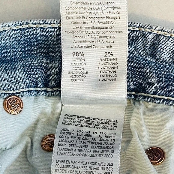 Mother The Dazzler Shift Not Rough Enough Insider Crop Step Fray Size 28 Blue - Picture 7 of 11